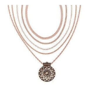 Heidi Klum Set of 5 Necklaces with Removable Pendant - J275224 - Rosetone
